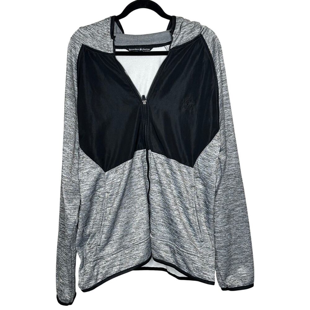 Beverly Hills Polo Club Black & Gray Hoodie Jacket Activewear Lounge Outdoors L
